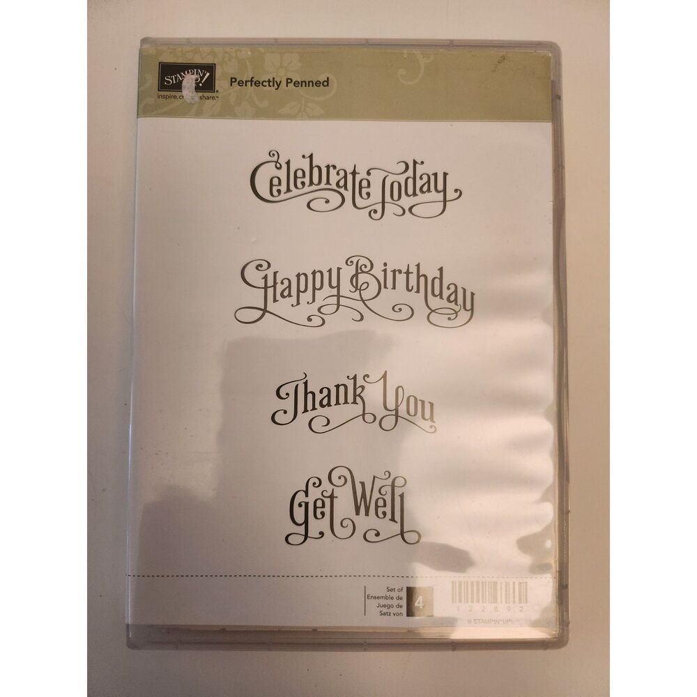 INVENTORY REDUCTION Stampin’ Up! “Perfectly Penned” Rubber Stamp Set of 4 B50